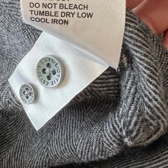 Lily & Lottie Women Gray Long Sleeve Button-Down Shirt XS academia preppy cotton - Picture 6 of 15